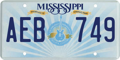 MS license plate AEB749
