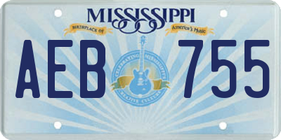 MS license plate AEB755