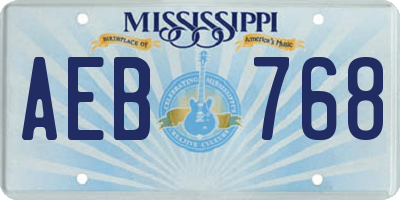 MS license plate AEB768