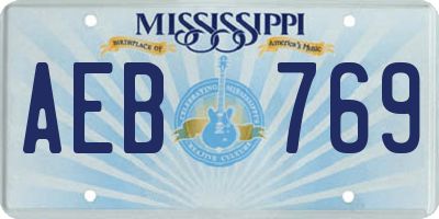 MS license plate AEB769