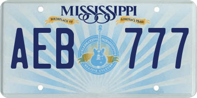 MS license plate AEB777