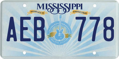 MS license plate AEB778