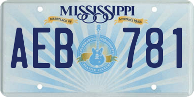 MS license plate AEB781