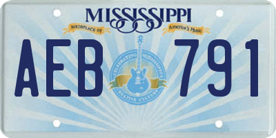 MS license plate AEB791