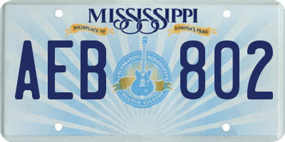 MS license plate AEB802