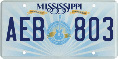 MS license plate AEB803