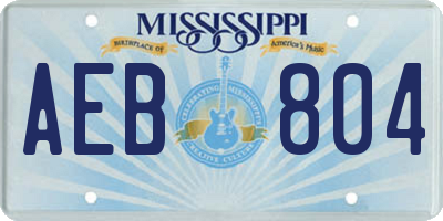 MS license plate AEB804