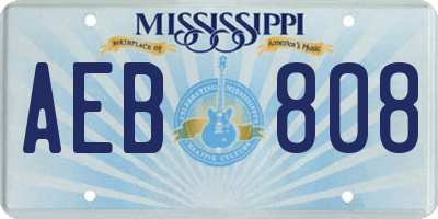 MS license plate AEB808