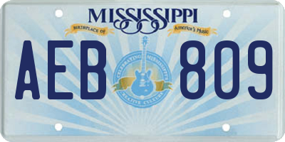 MS license plate AEB809