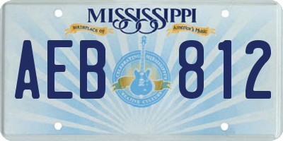 MS license plate AEB812