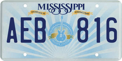 MS license plate AEB816
