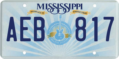 MS license plate AEB817