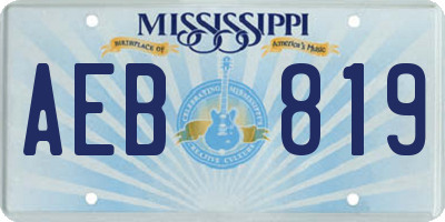 MS license plate AEB819