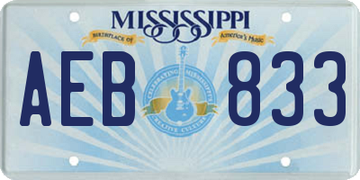 MS license plate AEB833