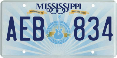 MS license plate AEB834