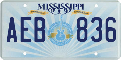 MS license plate AEB836