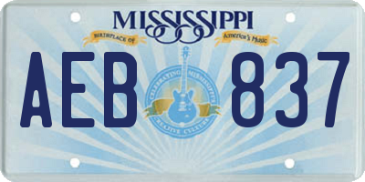 MS license plate AEB837