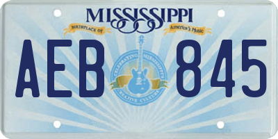 MS license plate AEB845