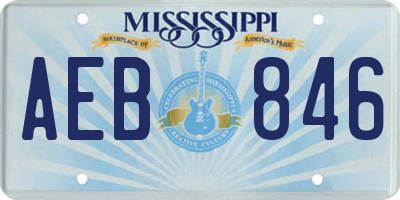 MS license plate AEB846