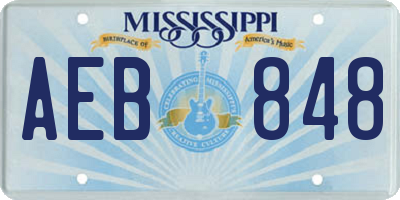 MS license plate AEB848