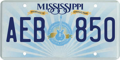 MS license plate AEB850