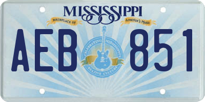 MS license plate AEB851