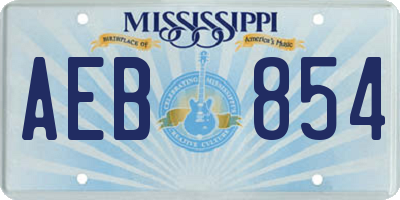 MS license plate AEB854