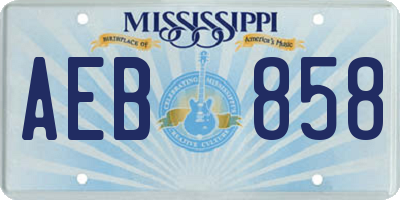 MS license plate AEB858