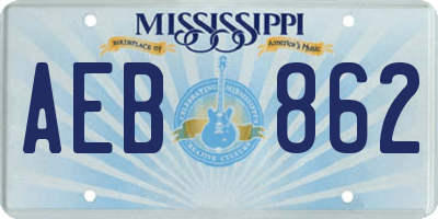 MS license plate AEB862