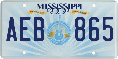 MS license plate AEB865