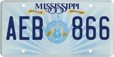 MS license plate AEB866