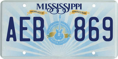 MS license plate AEB869
