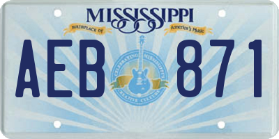 MS license plate AEB871