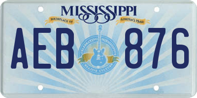 MS license plate AEB876