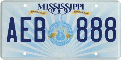 MS license plate AEB888