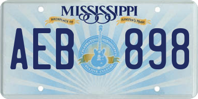 MS license plate AEB898