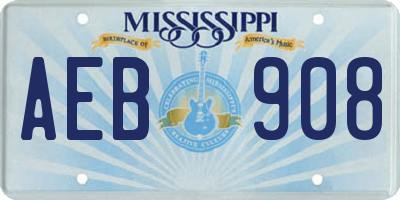 MS license plate AEB908