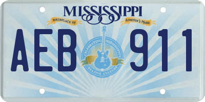 MS license plate AEB911