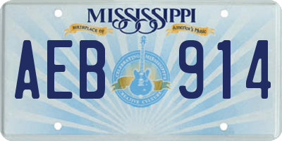 MS license plate AEB914