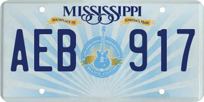 MS license plate AEB917
