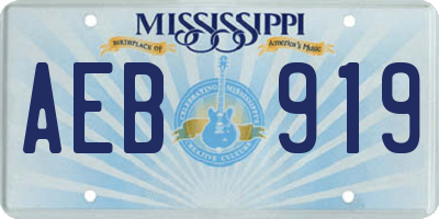 MS license plate AEB919