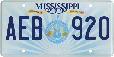 MS license plate AEB920