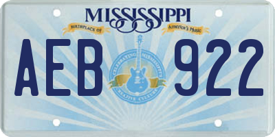 MS license plate AEB922