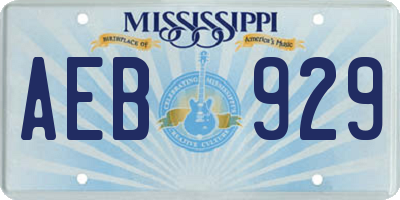 MS license plate AEB929