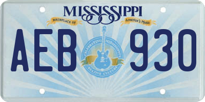 MS license plate AEB930
