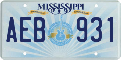 MS license plate AEB931