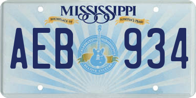 MS license plate AEB934