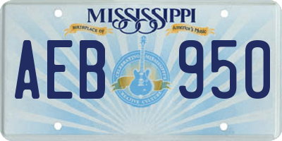 MS license plate AEB950