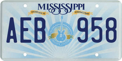 MS license plate AEB958