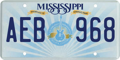 MS license plate AEB968